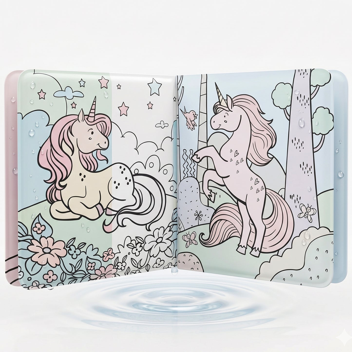 Magical Unicorns Bath Book | Waterproof Soft Bath Book for Babies & Toddlers | Interactive Bath Time Book