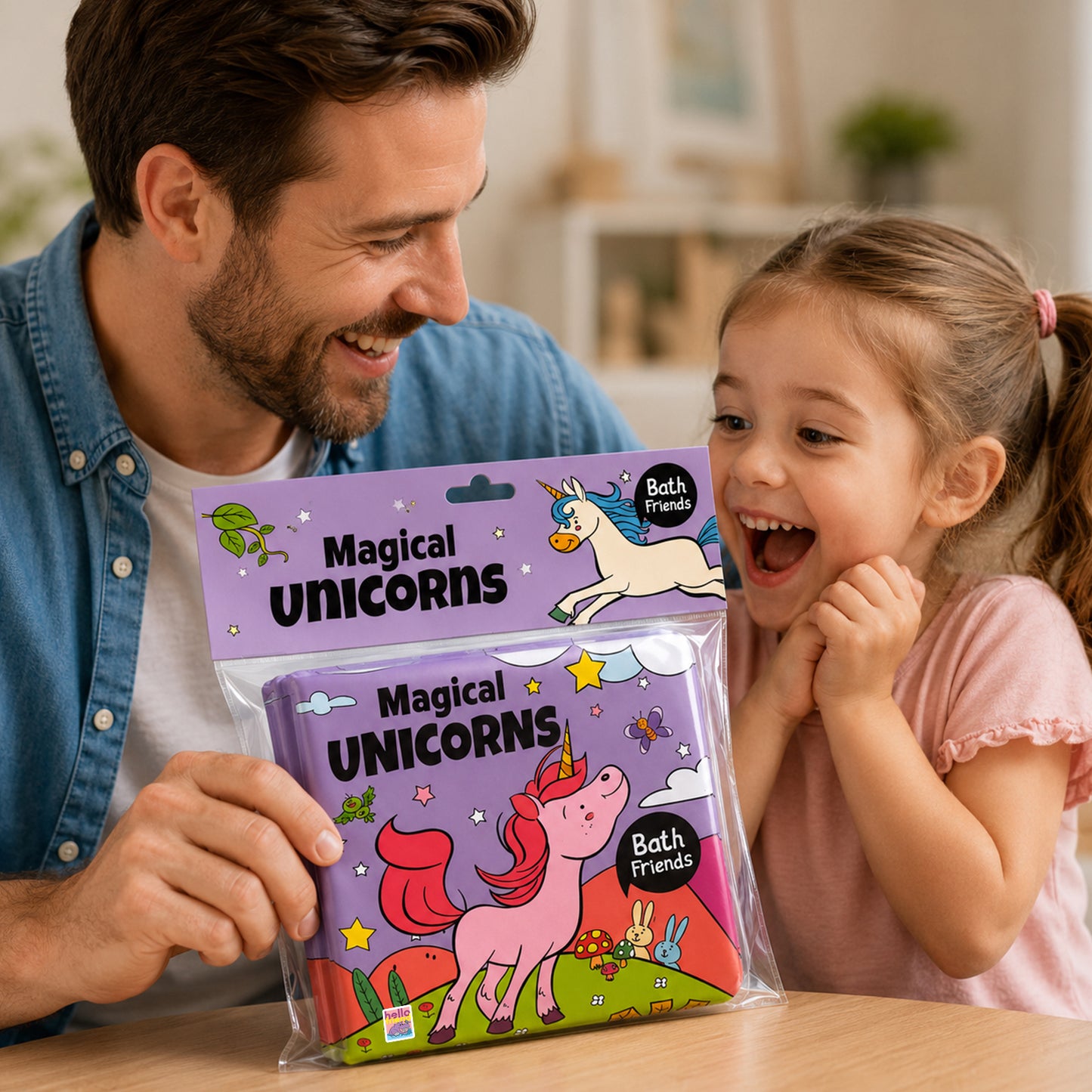 Magical Unicorns Bath Book | Waterproof Soft Bath Book for Babies & Toddlers | Interactive Bath Time Book