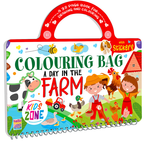 A Day in the Farming Colouring Bag | Farm Coloring & Creative Activity Kit for Kids