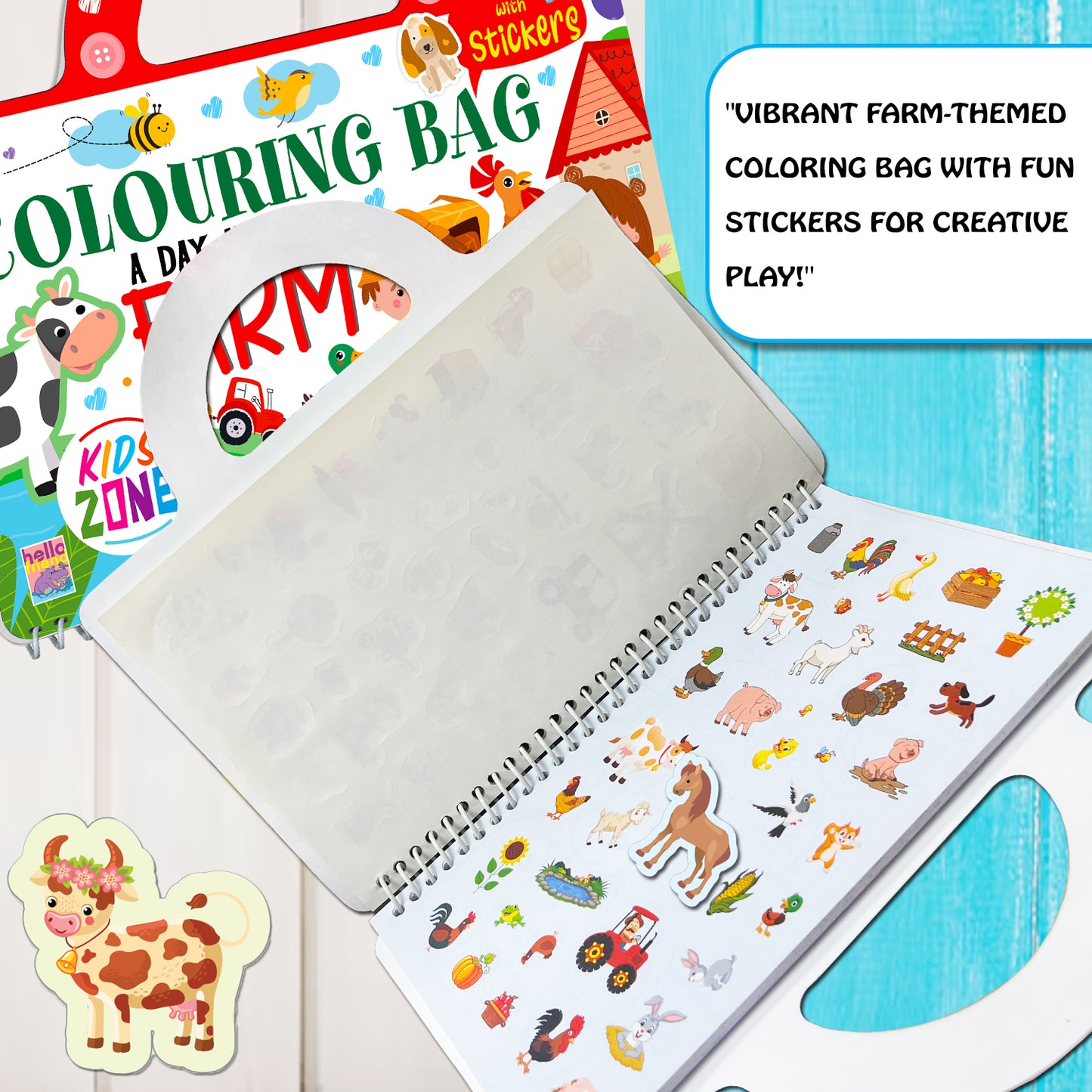 A Day in the Farming Colouring Bag | Farm Coloring & Creative Activity Kit for Kids