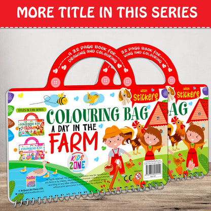 A Day in the Farming Colouring Bag | Farm Coloring & Creative Activity Kit for Kids