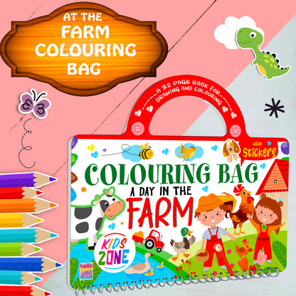 A Day in the Farming Colouring Bag | Farm Coloring & Creative Activity Kit for Kids