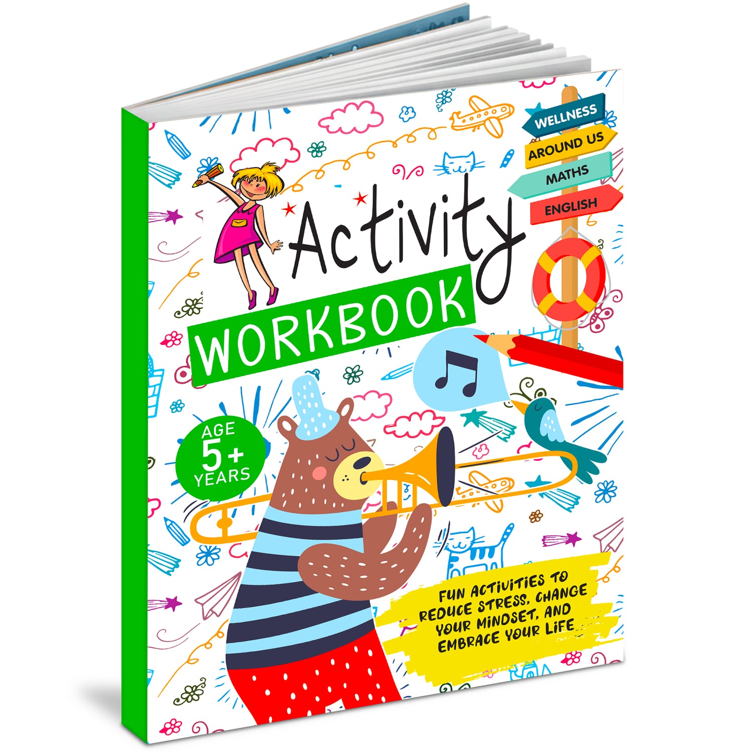 Activity Workbook 5+ Years - Front Cover 3D view