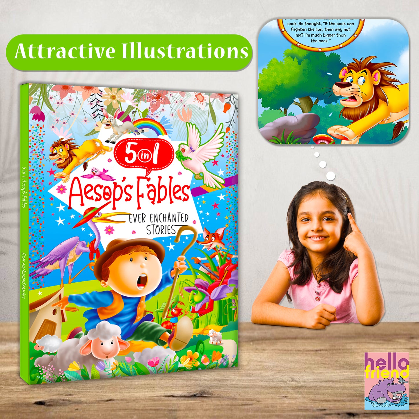 Ever Enchanted Stories: 5 in 1 Aesop's Fables | Illustrated Moral Story Book for Kids