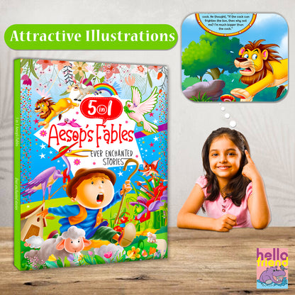 Ever Enchanted Stories: 5 in 1 Aesop's Fables | Illustrated Moral Story Book for Kids