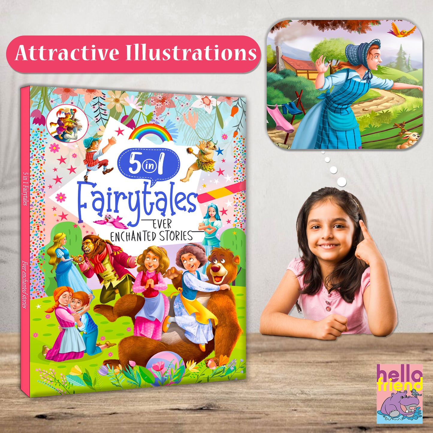 5 in 1 Fairytales Ever Enchanted Stories Book 2 | Illustrated Fairy Tale Collection for Kids