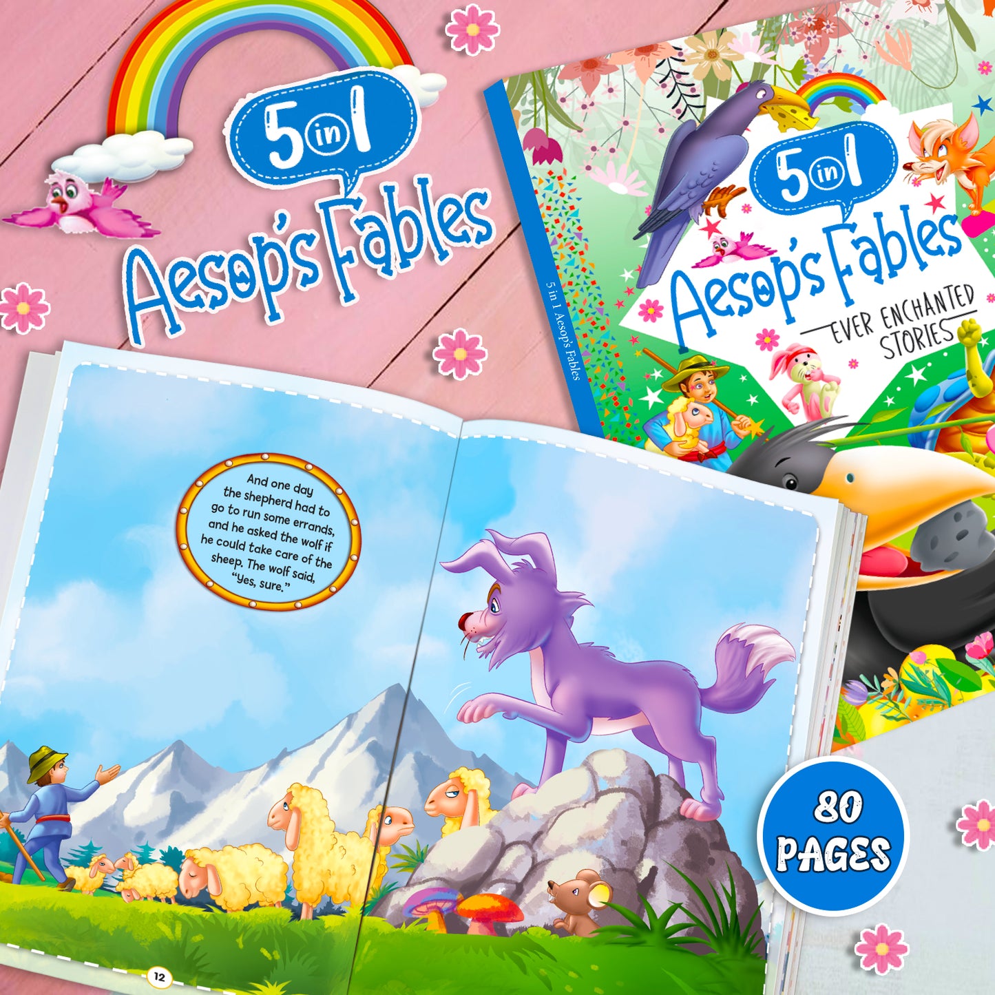 Ever Enchanted Stories: 5 in 1 Aesop's Fables – Book 2 | Illustrated Moral Story Book for Kids
