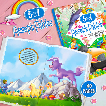 Ever Enchanted Stories: 5 in 1 Aesop's Fables – Book 2 | Illustrated Moral Story Book for Kids