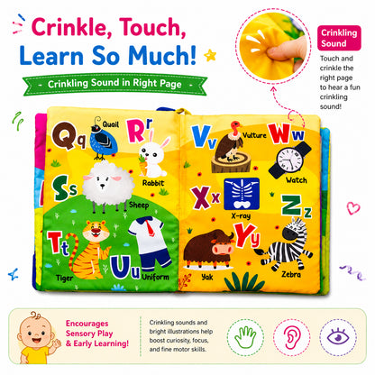 Fun With Alphabets Cloth Book - Crinkling sound feature