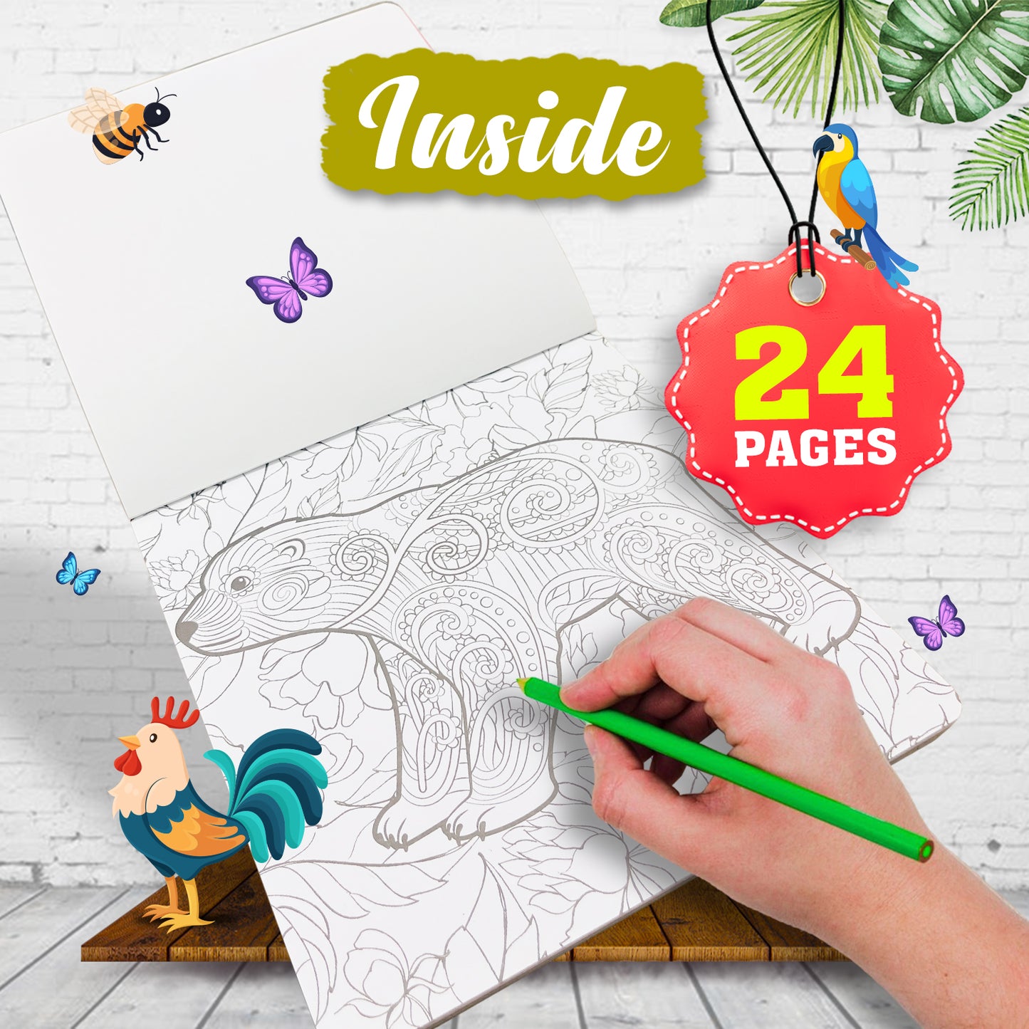 Animals Adult Colouring Book | Relaxing Animal Coloring Book for Teens & Adults | Mindful Creative Art Book