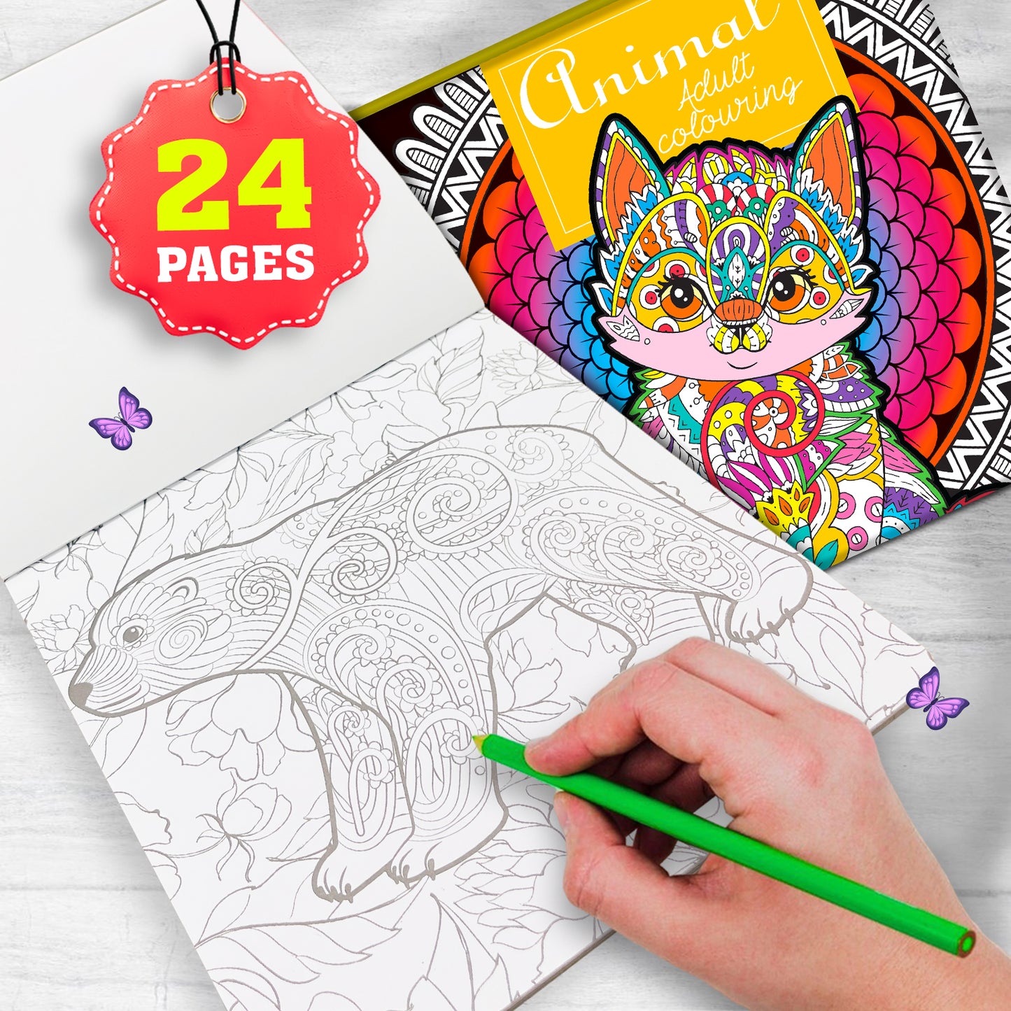 Animals Adult Colouring Book | Relaxing Animal Coloring Book for Teens & Adults | Mindful Creative Art Book