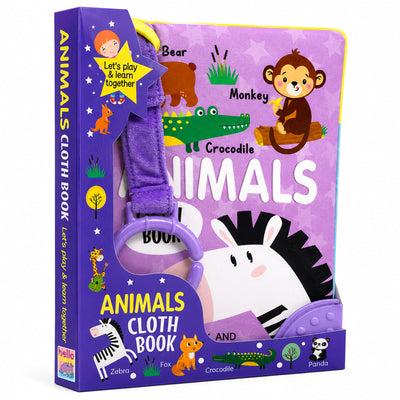 Fun With Animals Cloth Book | Soft Interactive Sensory Book for Babies & Toddlers | Early Learning Fabric Book