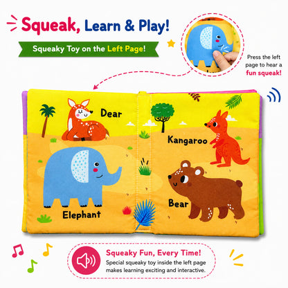 Fun With Animals Cloth Book - Crinkling sound feature