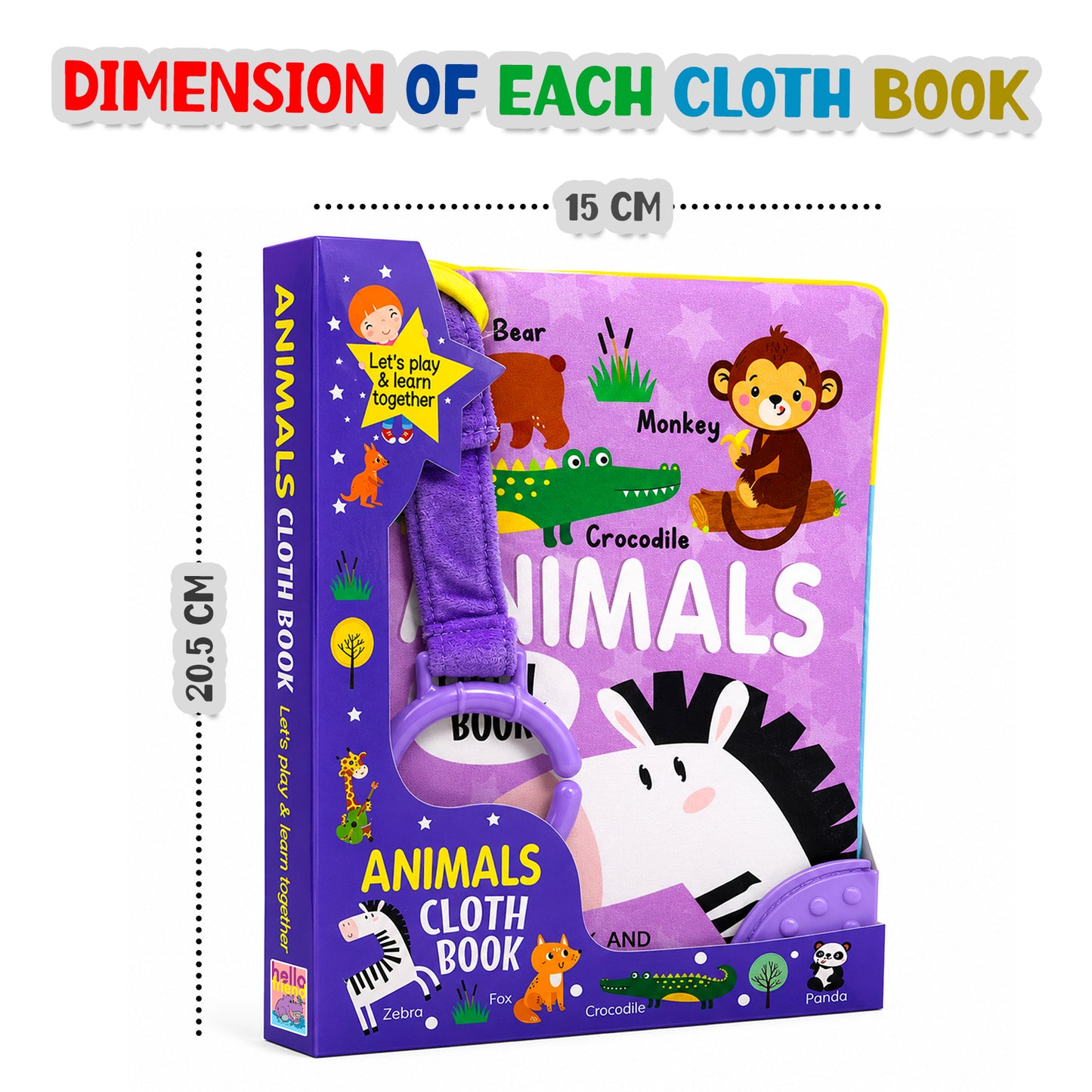 Fun With Animals Cloth Book - Dimensions