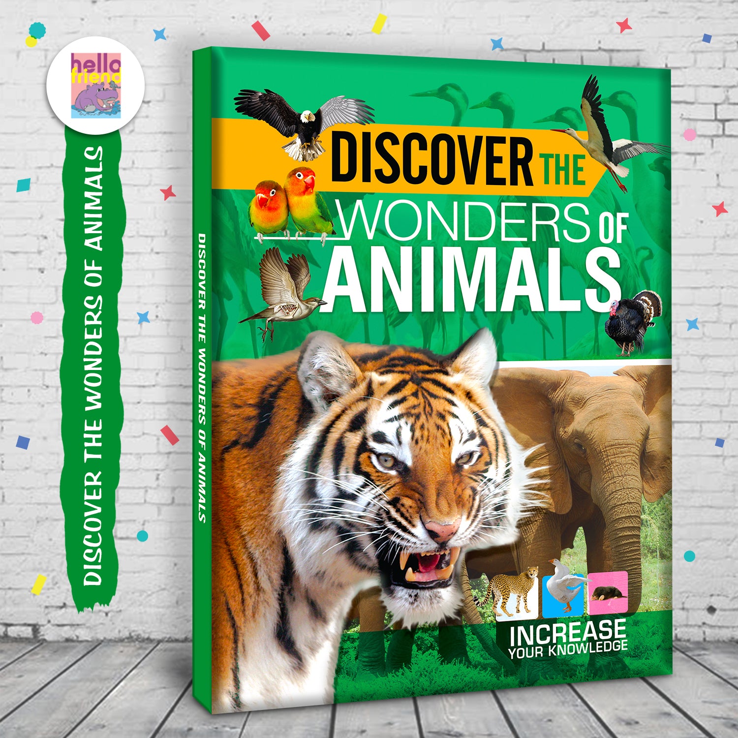 Discover the Wonders of Animals - Lifestyle cover with Hello Friends branding