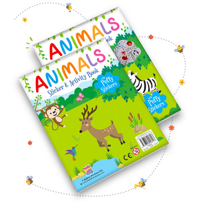 Animals Stickers & Activity Book – Puffy Stickers | Fun Sticker Activity Book for Kids | Creative Play