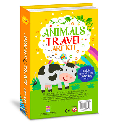 Animals Travel Art Kit | Animal Coloring & Activity Book for Kids | Creative Travel Art Kit