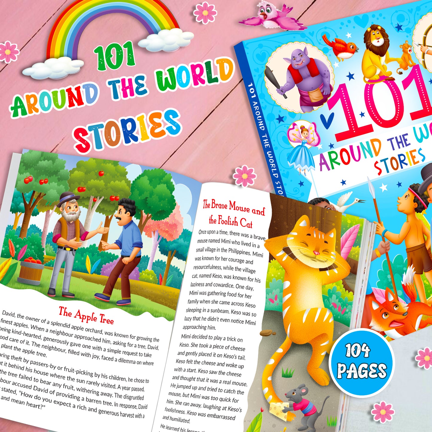 101 Around the World Stories Book | Illustrated Story Collection for Kids | Story Book Set