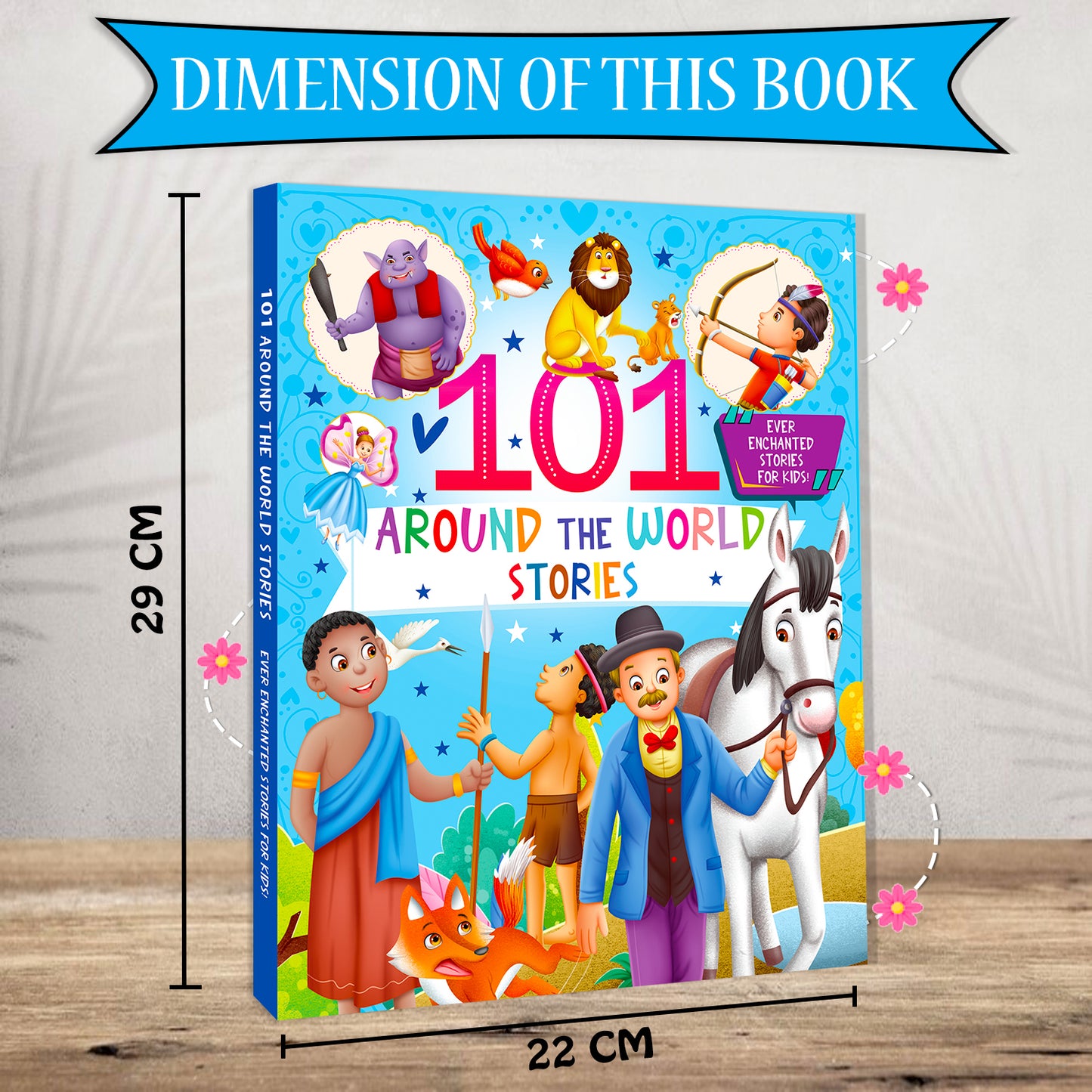 101 Around the World Stories Book | Illustrated Story Collection for Kids | Story Book Set