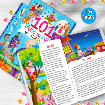 101 Around the World Stories Book | Illustrated Story Collection for Kids | Story Book Set