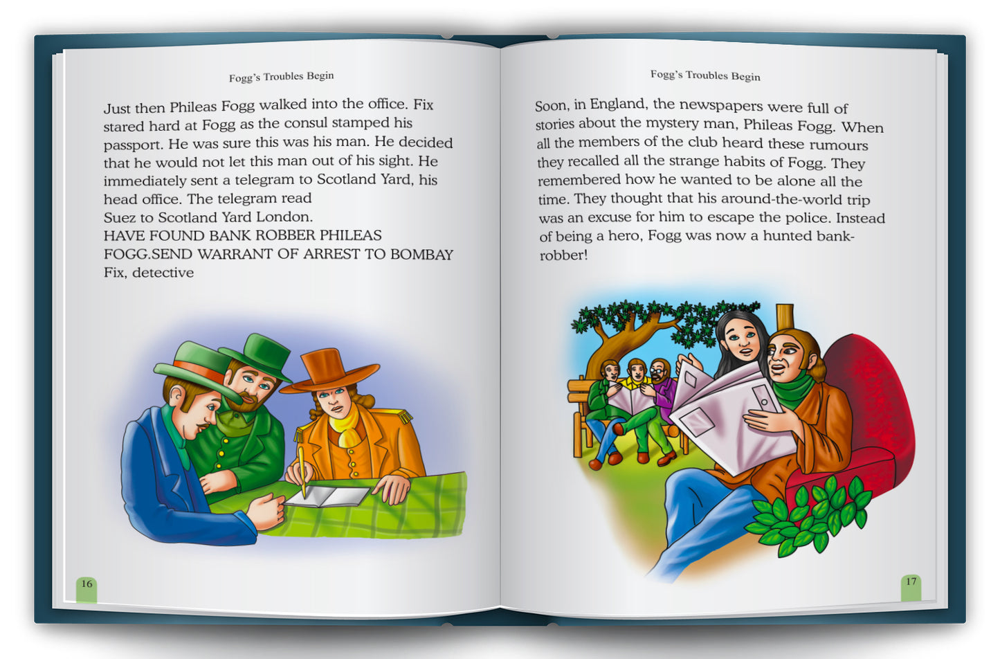 Around the World in 80 Days - Interior spread: Phileas Fogg the Mystery Man