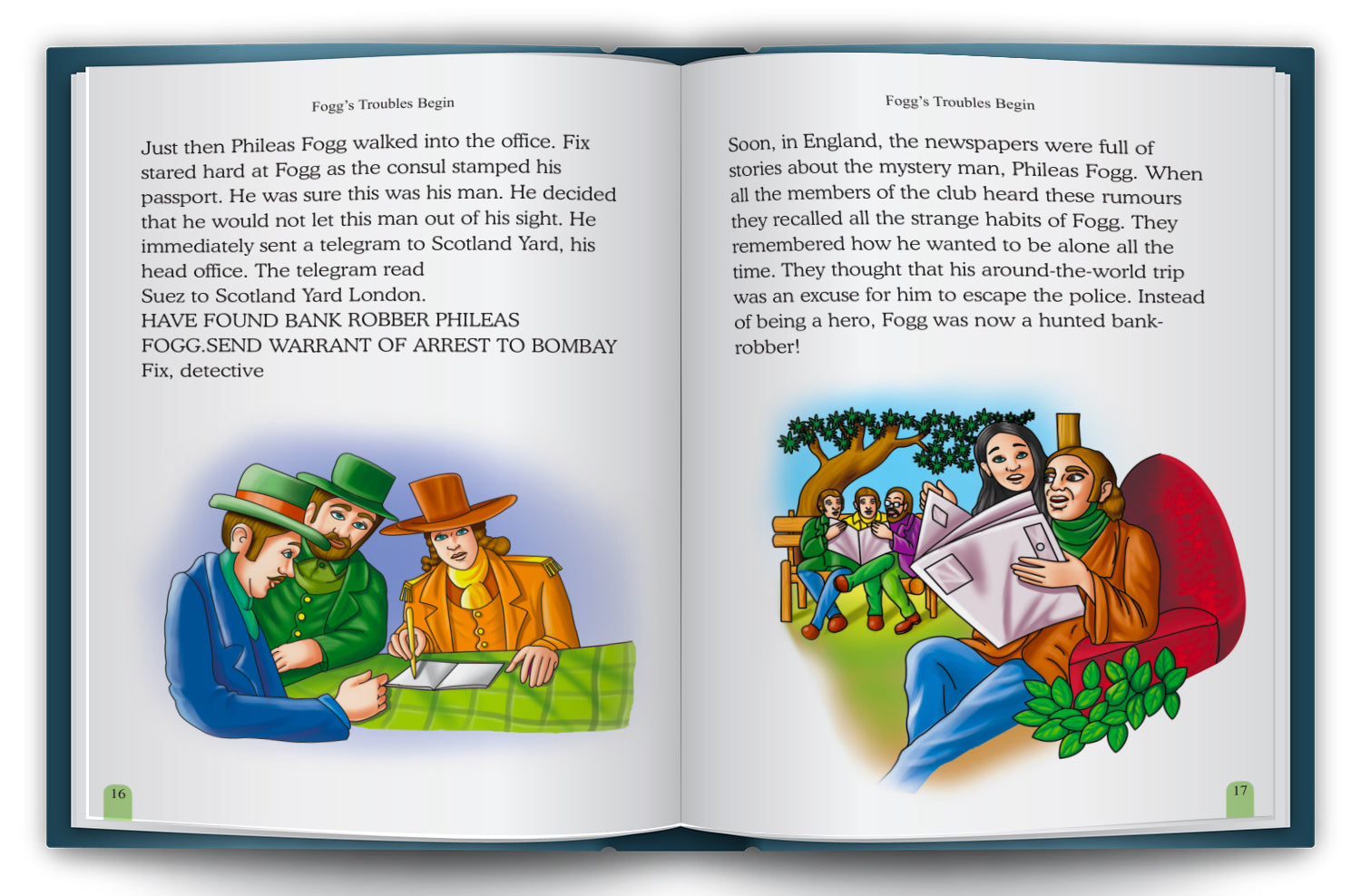 Around the World in 80 Days - Interior spread: Phileas Fogg the Mystery Man