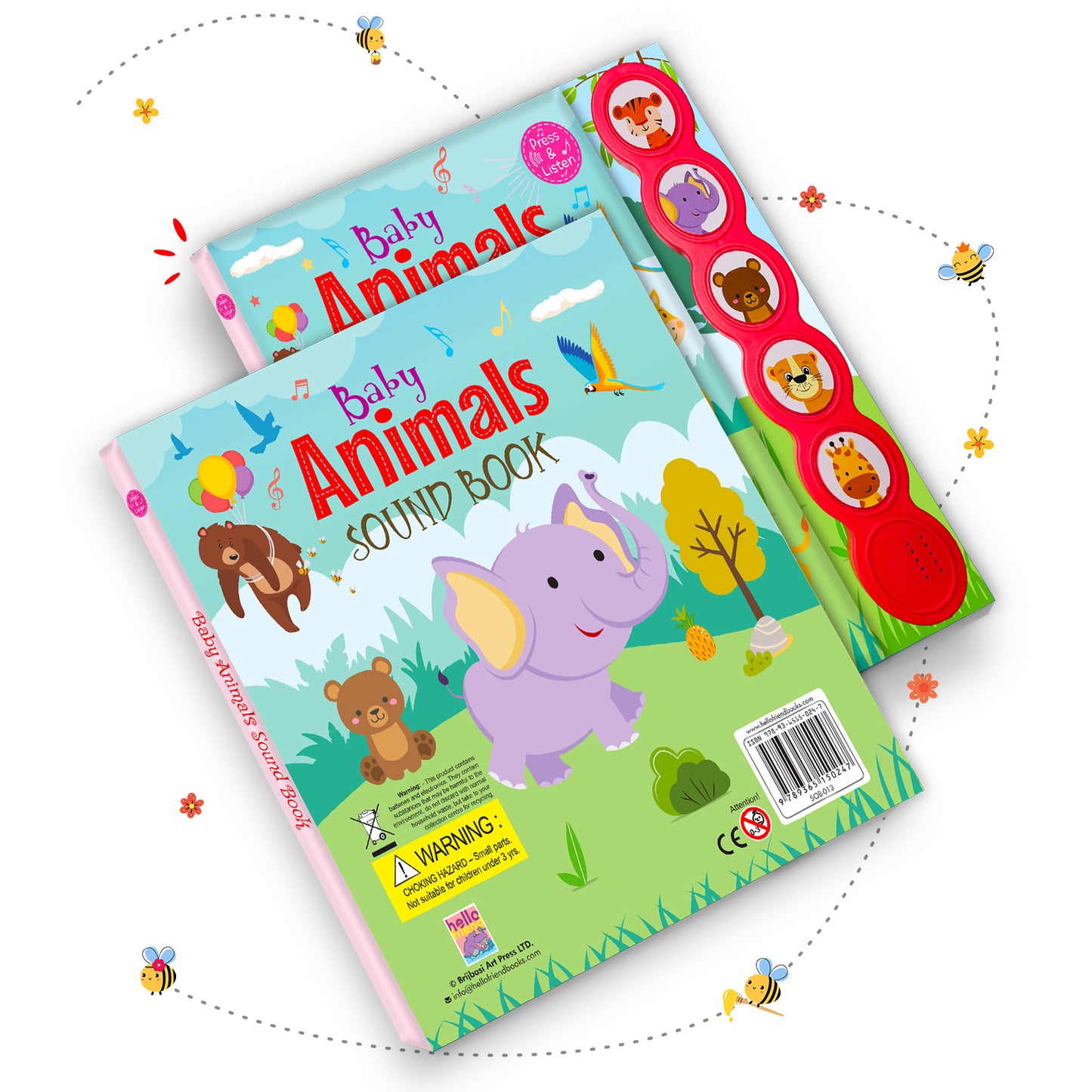 Baby Animals Sound Book | 5 Button Interactive Board Book for Kids