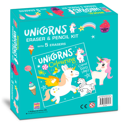 Magical unicorns eraser & pencil kit