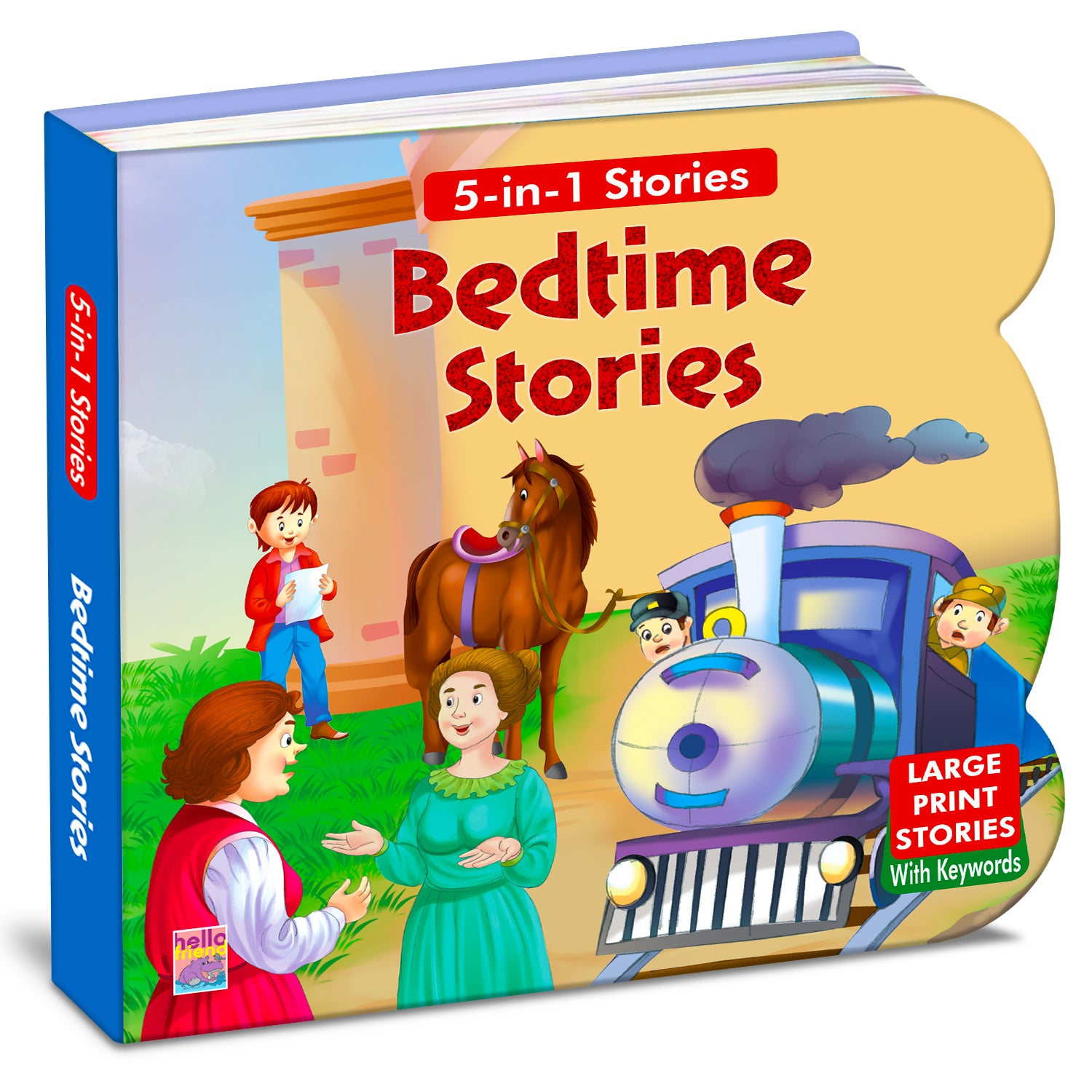 5-in-1 Bedtime Stories - Front cover 3D view shaped board book