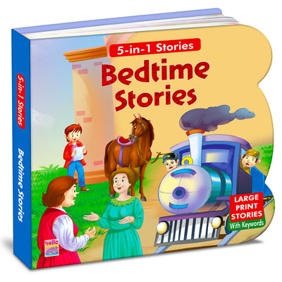 5-in-1 Bedtime Stories | Shaped Board Book with Large Print Stories for Kids