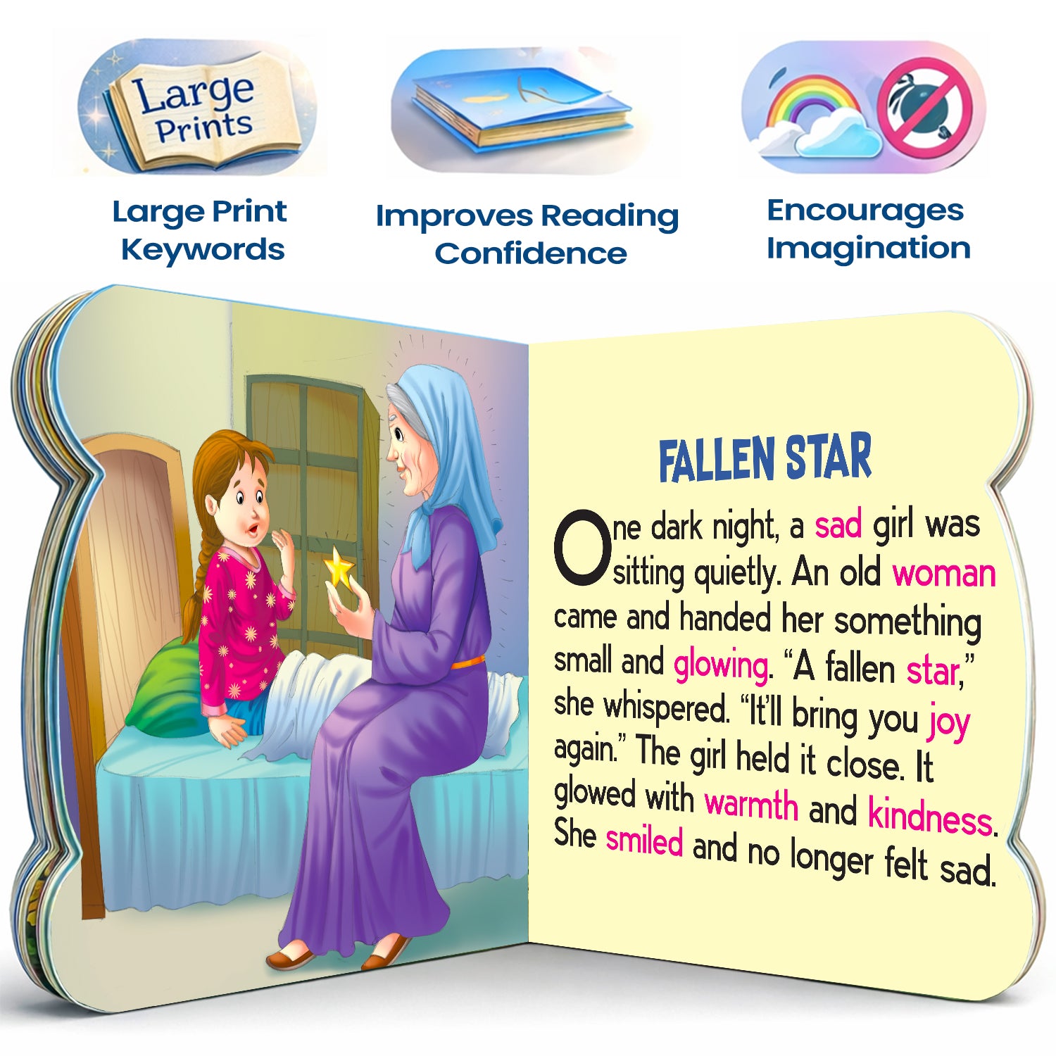5-in-1 Bedtime Stories - Interior spread Fallen Star story with features