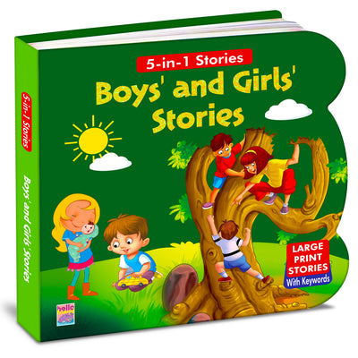 5-in-1 Boys' and Girls' Stories | Shaped Board Book with Large Print Stories for Kids