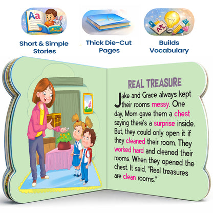 5-in-1 Boys' and Girls' Stories - Interior spread Real Treasure story with features