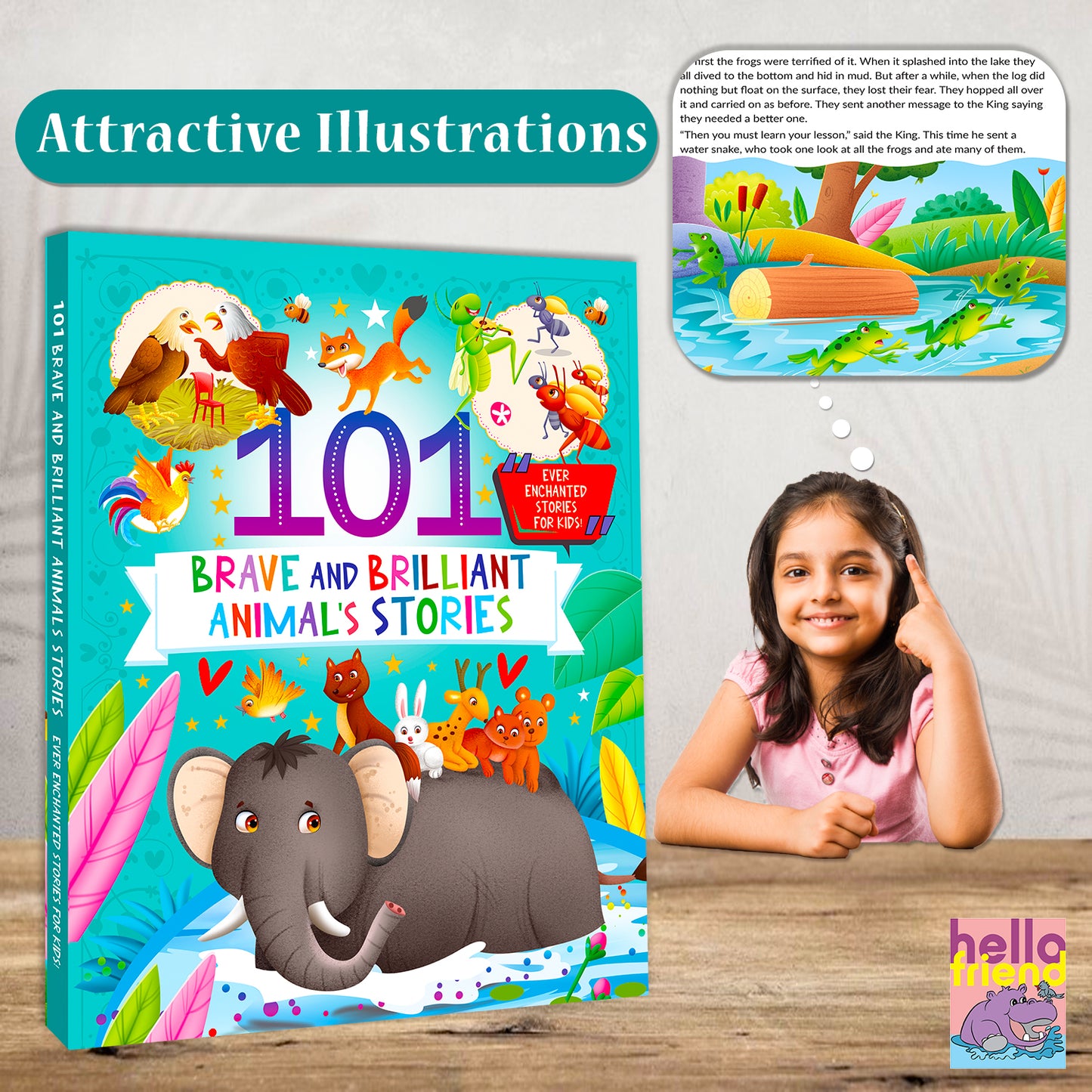 101 Brave and Brilliant Animals Stories | Illustrated Animal Story Book for Kids
