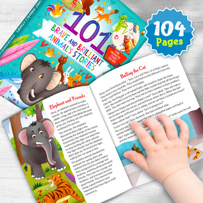 101 Brave and Brilliant Animals Stories | Illustrated Animal Story Book for Kids