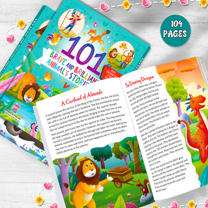 101 Brave and Brilliant Animals Stories | Illustrated Animal Story Book for Kids