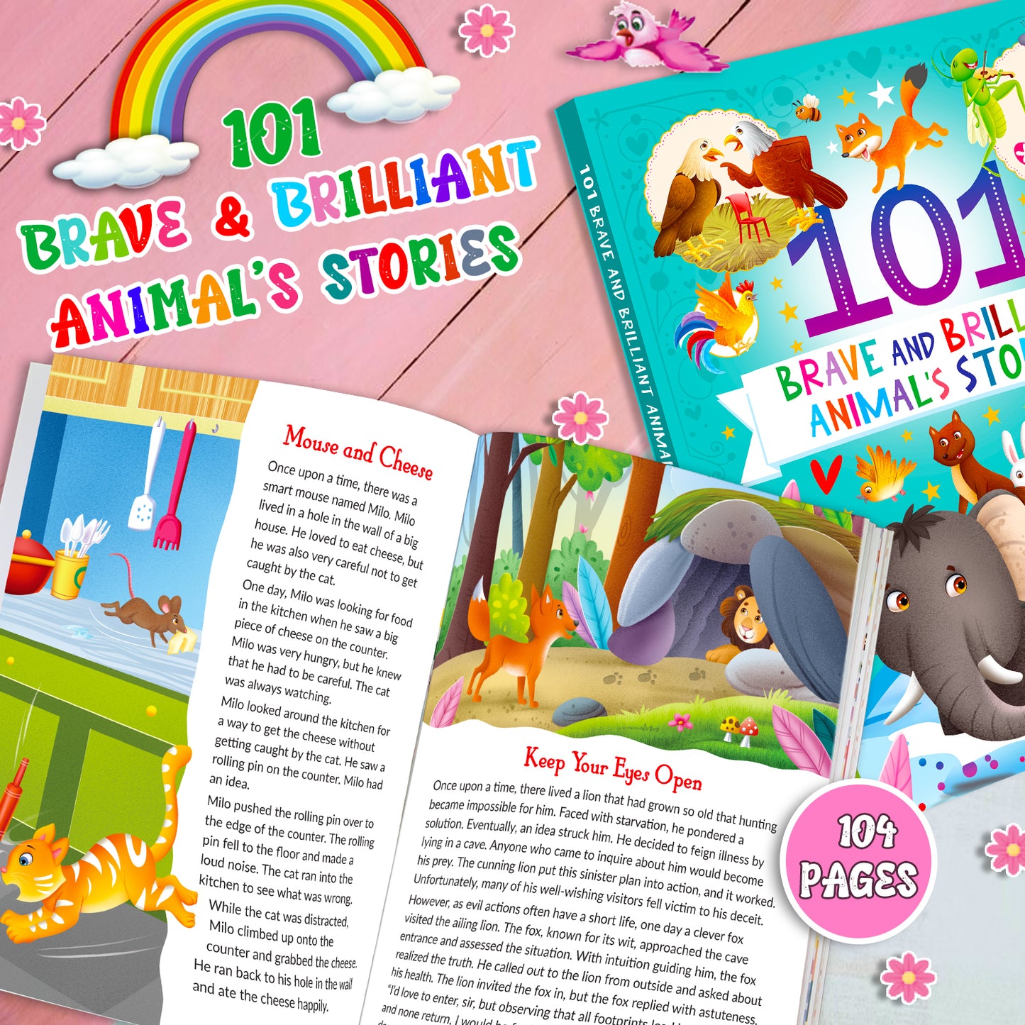 101 Brave and Brilliant Animals Stories | Illustrated Animal Story Book for Kids