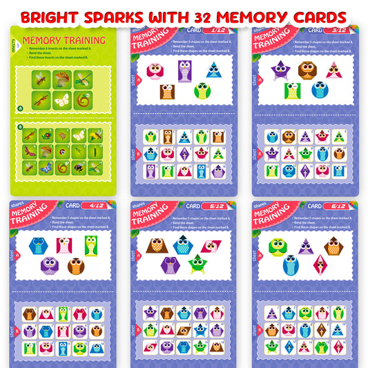 Bright Sparks Memory Cards | Educational Memory Flash Cards for Kids | Early Learning Card Set