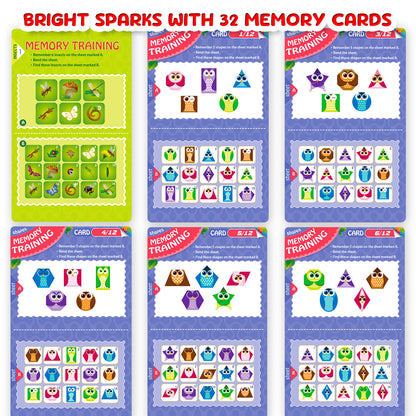 Bright Sparks Memory Cards | Educational Memory Flash Cards for Kids | Early Learning Card Set