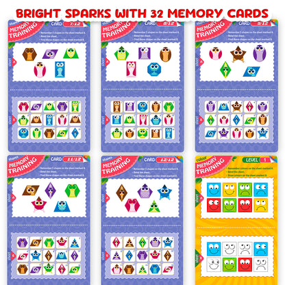 Bright Sparks Memory Cards | Educational Memory Flash Cards for Kids | Early Learning Card Set