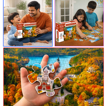 Neuschwanstein Castle Jigsaw Puzzle - Average Piece Size