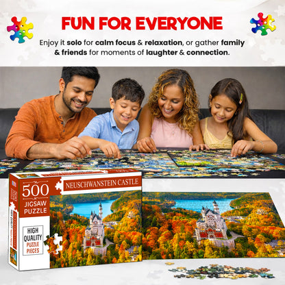 Neuschwanstein Castle Jigsaw Puzzle - Box & Puzzle Dimensions
