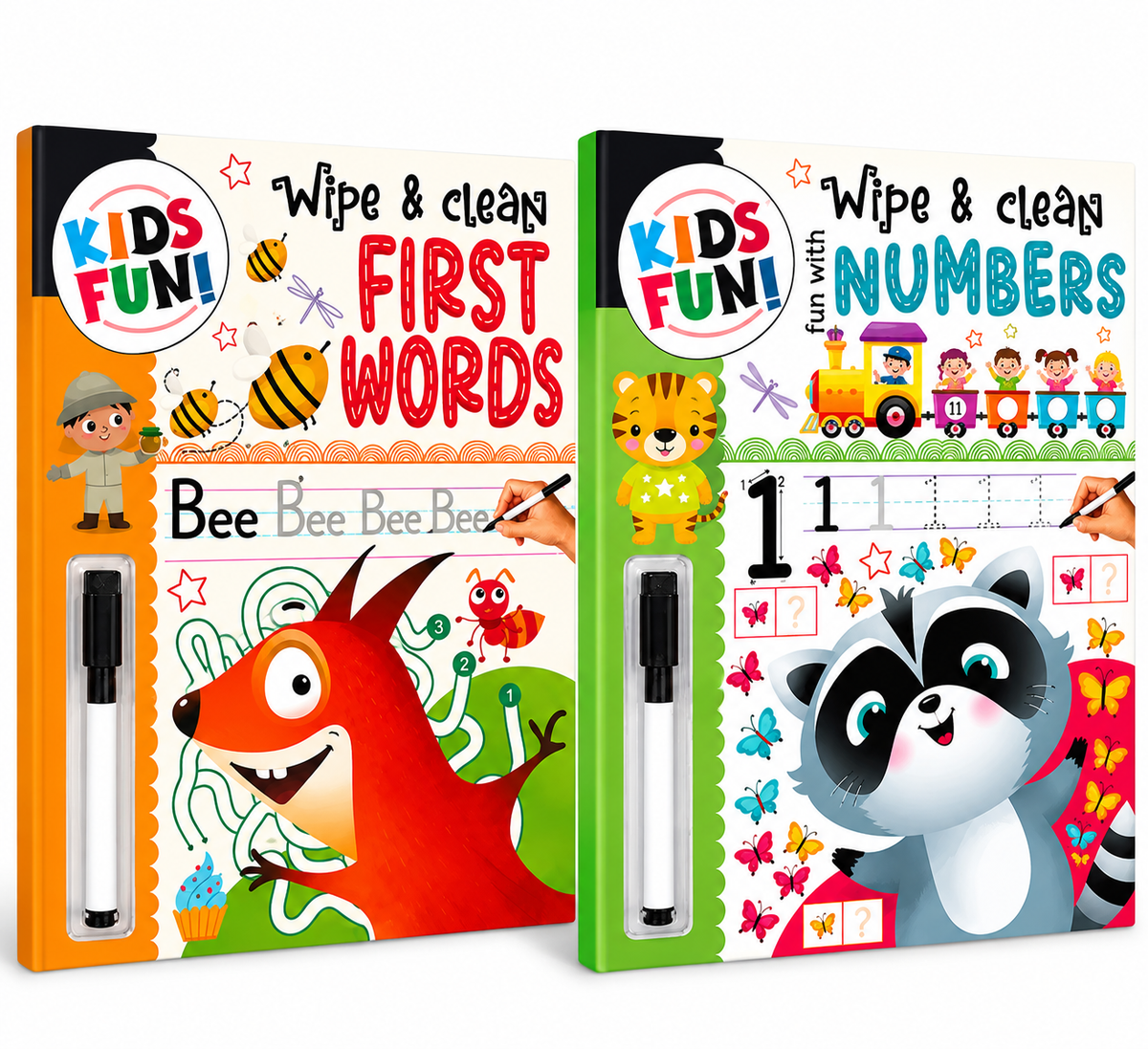 Wipe & Clean Numbers & First Words – 2-Book Combo