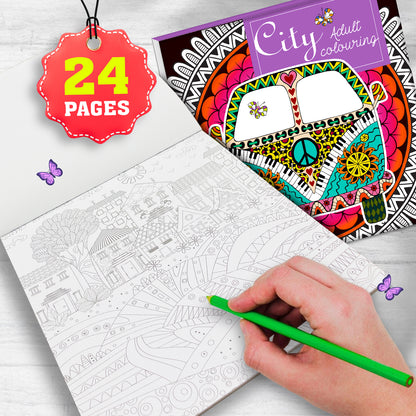 City Adult Colouring Book | Relaxing Cityscape Coloring Book for Teens & Adults | Mindful Creative Art Book