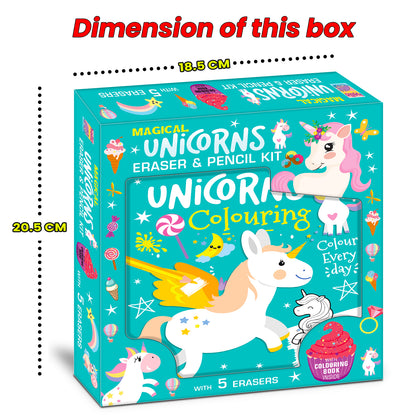 Magical unicorns eraser & pencil kit