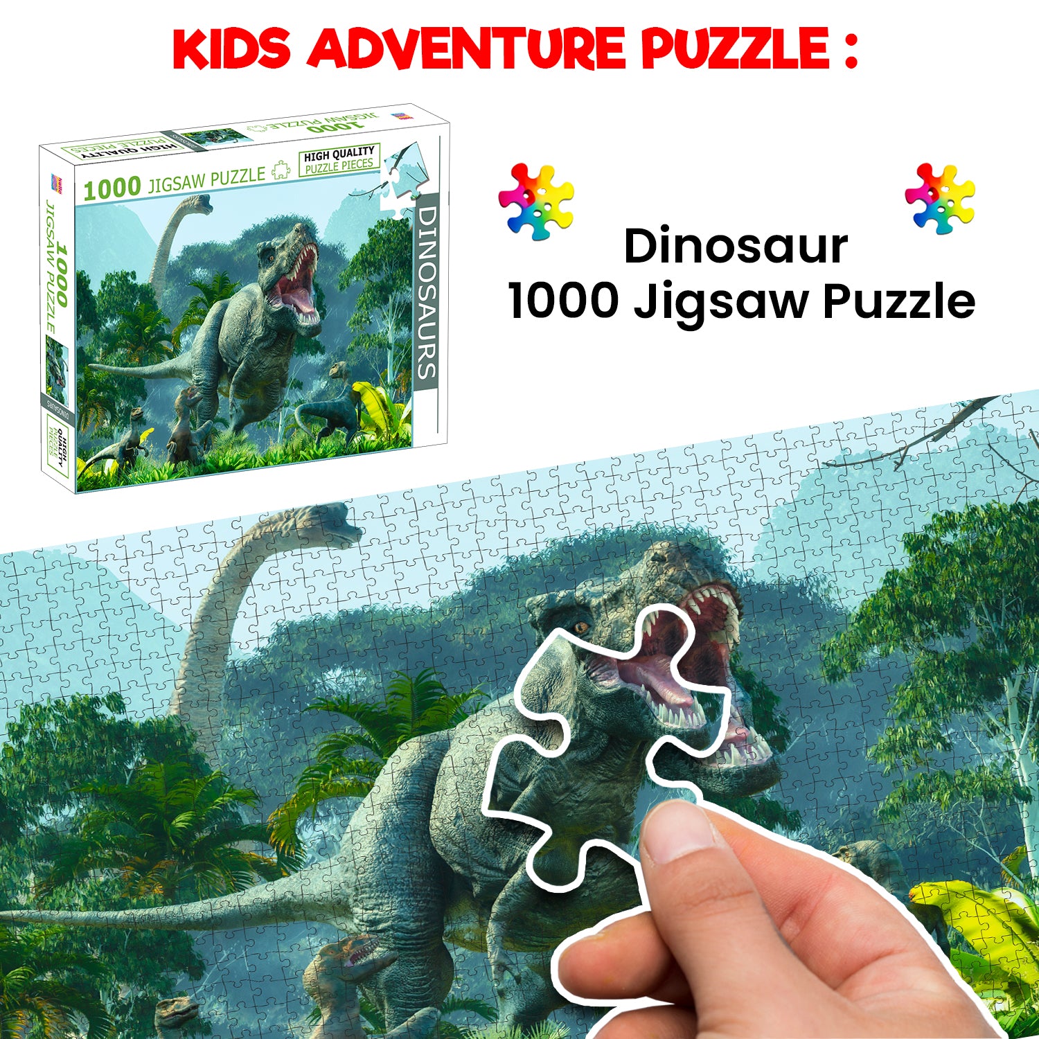 Dinosaurs Jigsaw Puzzle - Average piece size 7x5cm