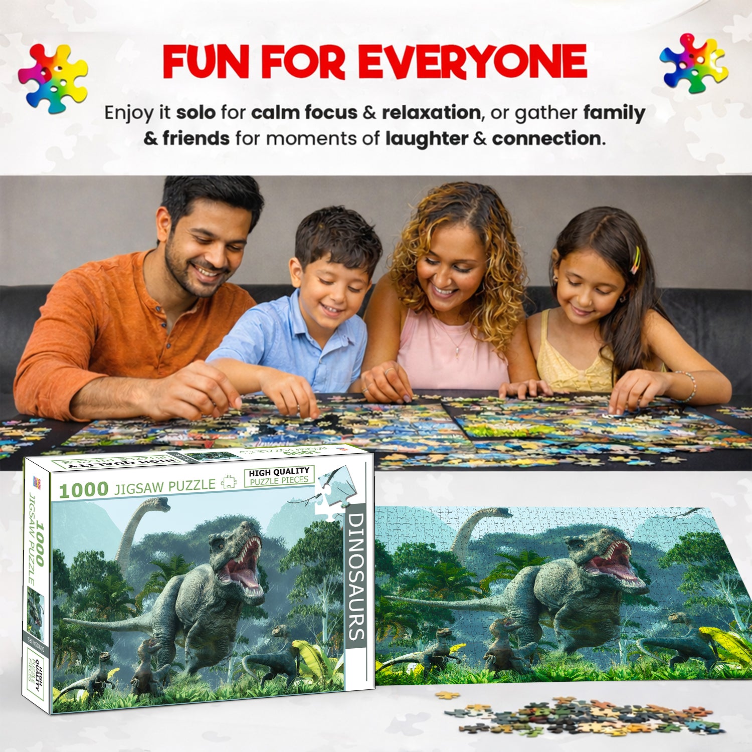 Dinosaurs Jigsaw Puzzle - Completed puzzle 70x50cm