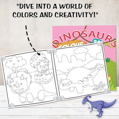 Dinosaurs Suitcase | Dinosaur Coloring Suitcase for Kids | Creative Coloring & Activity Book Set