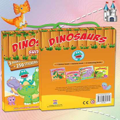 Dinosaurs Suitcase | Dinosaur Coloring Suitcase for Kids | Creative Coloring & Activity Book Set