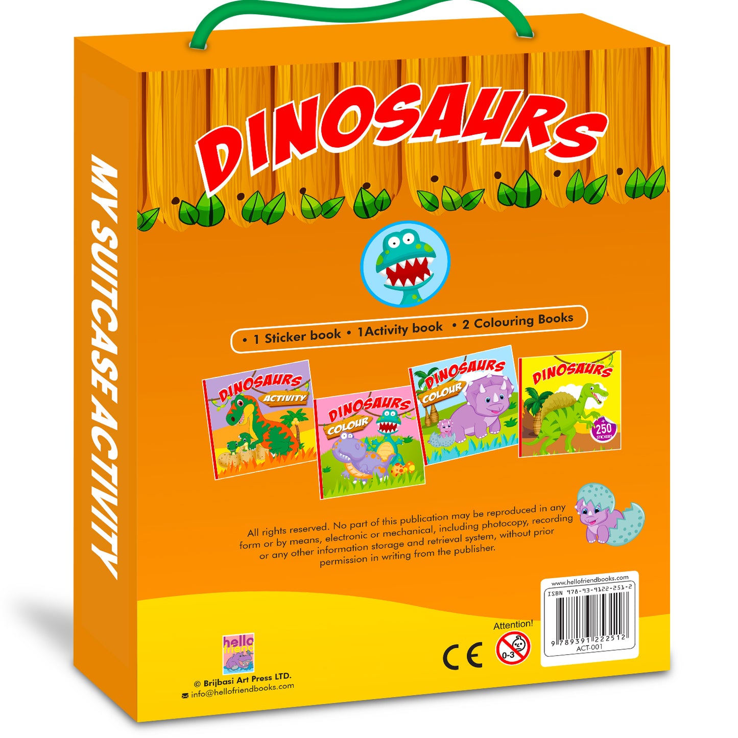 Dinosaurs Suitcase | Dinosaur Coloring Suitcase for Kids | Creative Coloring & Activity Book Set